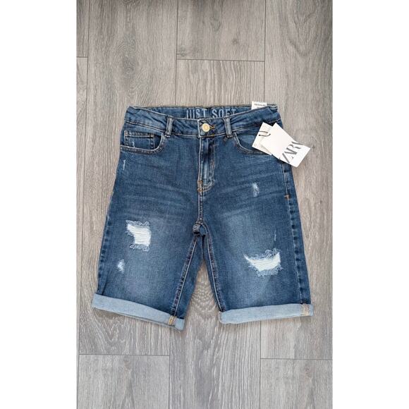New ZARA Boy’s Soft Denim Shorts Size 11-12 regular - Picture 1 of 9